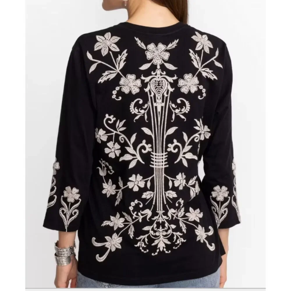Johnny Was Talithia Cotton Crew Neck - Size 2X - Picture 2 of 7